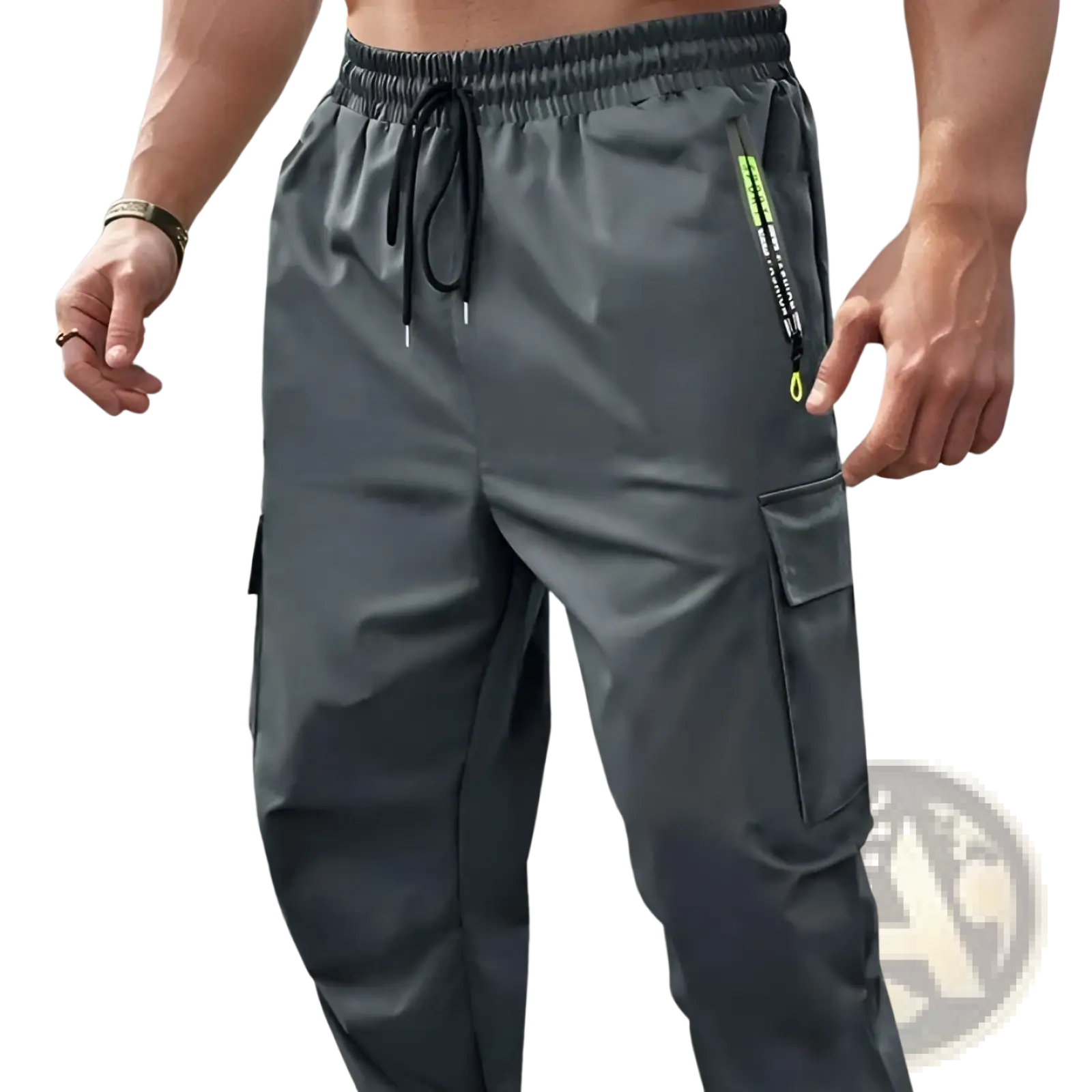 Men's Loose Fit Neon Accent Cargo Joggers