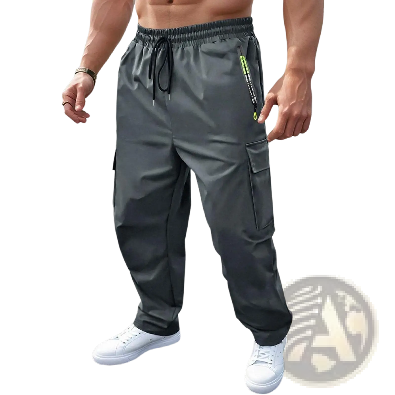 Men's Loose Fit Neon Accent Cargo Joggers