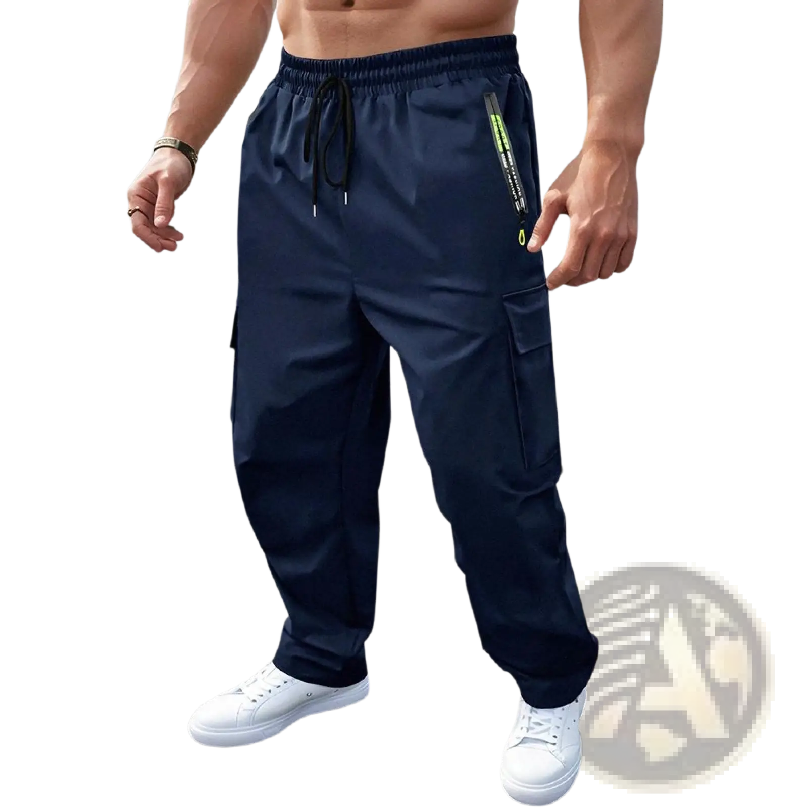 Men's Loose Fit Neon Accent Cargo Joggers
