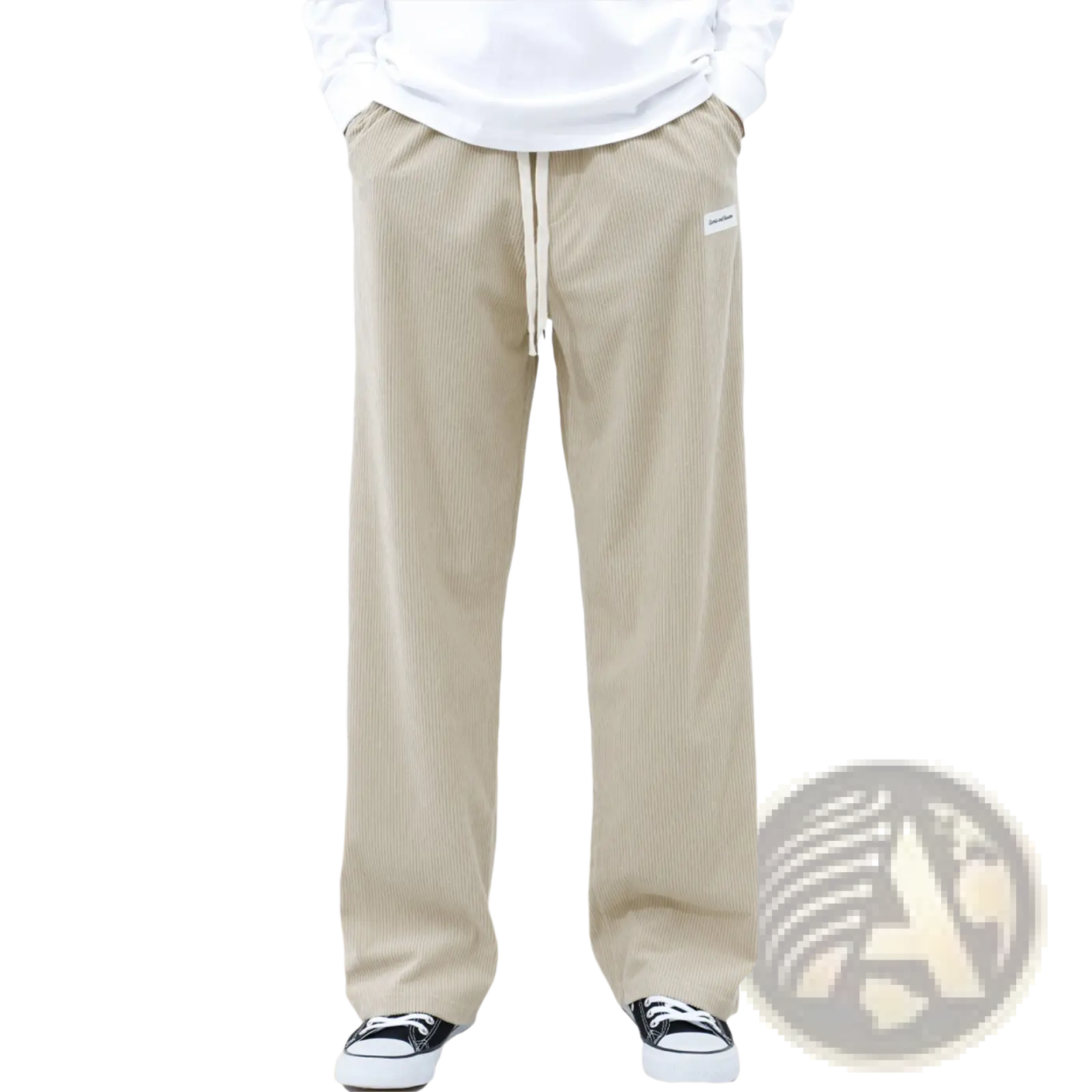 Men's Slim Fit Corduroy Sporty Drawstring Casual Pants