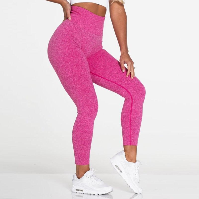 New Pink Seamless Leggings High Waisted