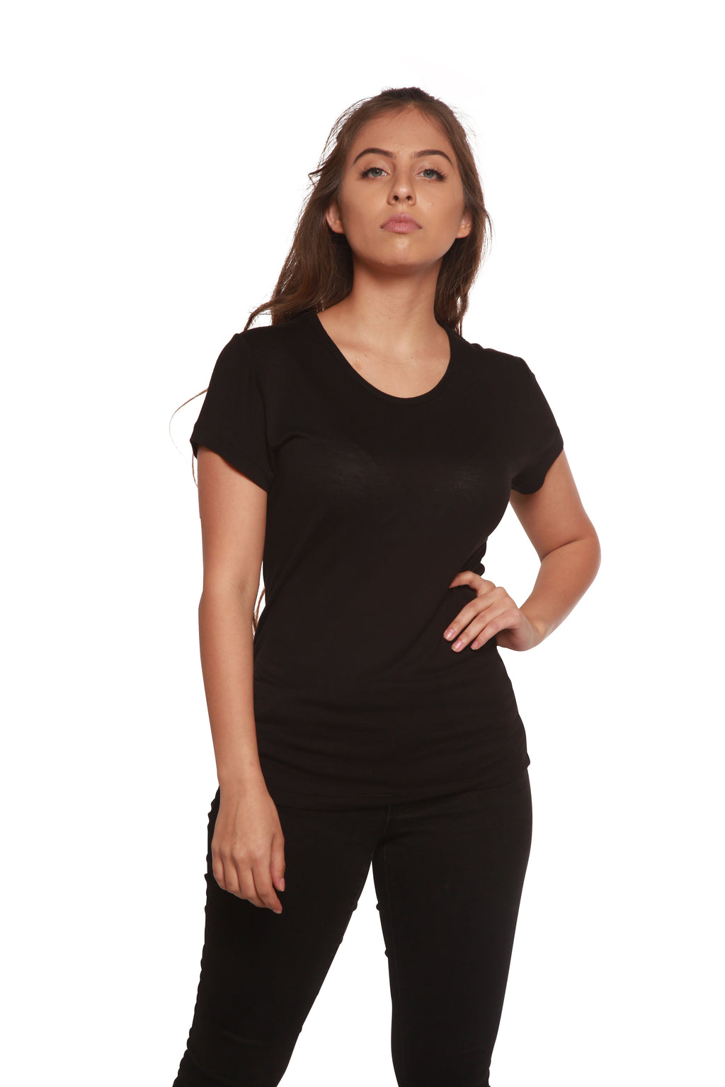 Bamboo Viscose Scoop Neck Short Sleeve T-Shirt