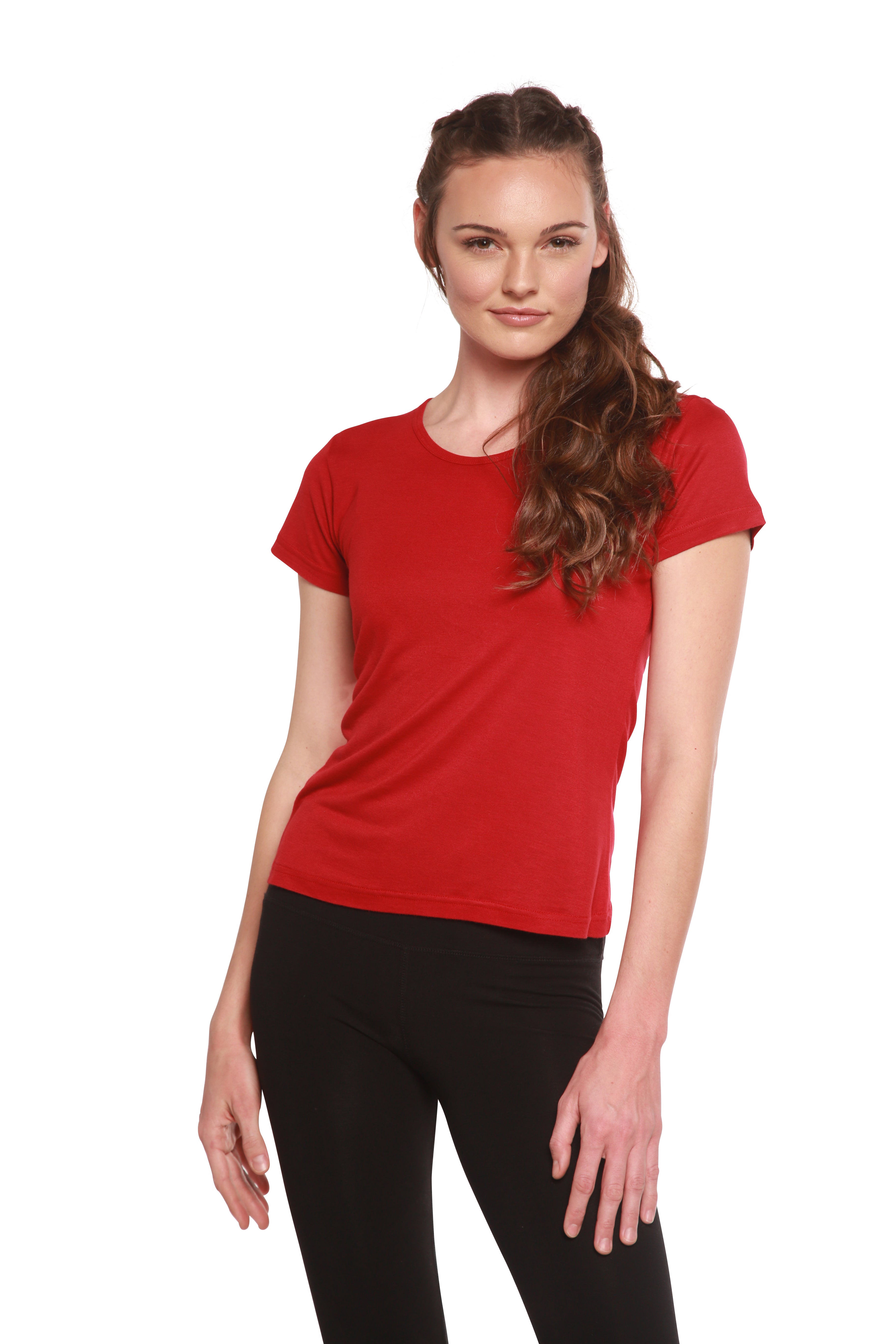 Bamboo Viscose Scoop Neck Short Sleeve T-Shirt