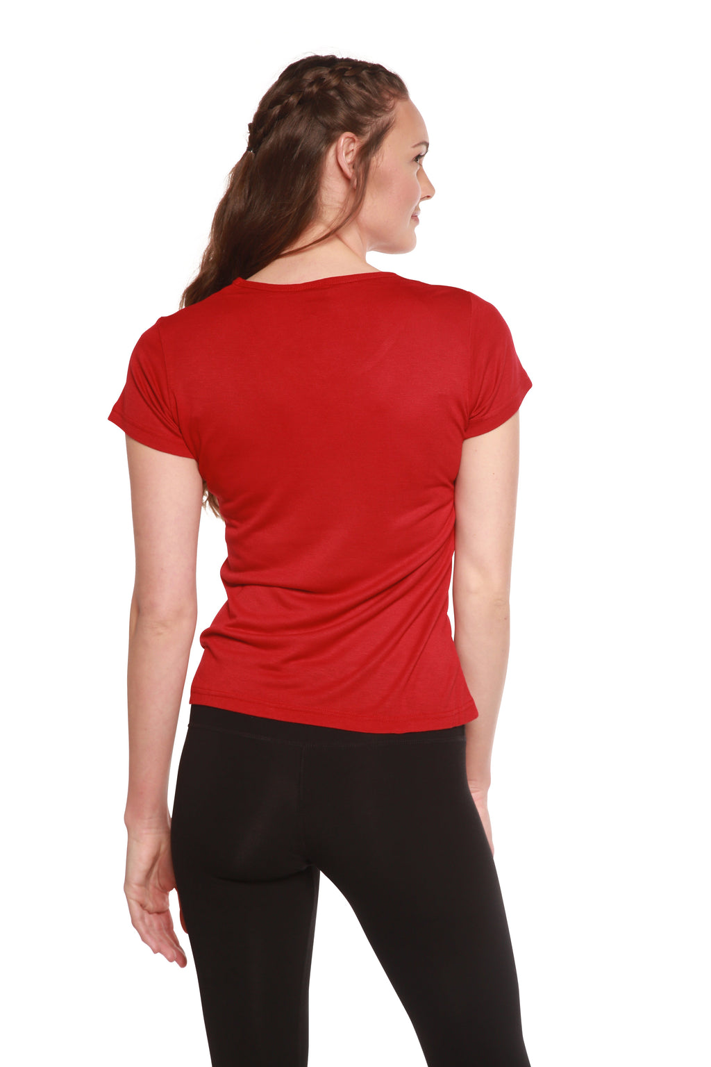 Bamboo Viscose Scoop Neck Short Sleeve T-Shirt