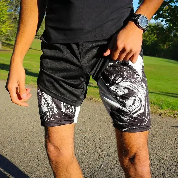 Men's Oversized Graphic Gym Shorts – Track Shorts